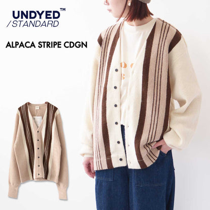 UNDYED [アンダイド] ALPACA STRIPE CDGN [USN24FKCD096] アルパカストライプカーディガン [2024AW]