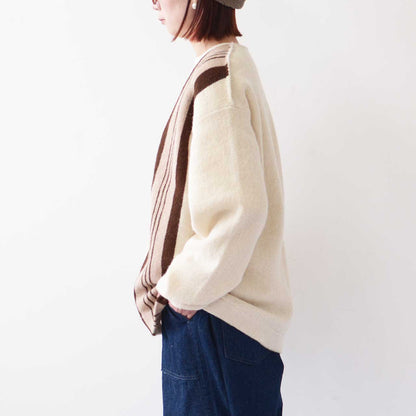 UNDYED [アンダイド] ALPACA STRIPE CDGN [USN24FKCD096] アルパカストライプカーディガン [2024AW]