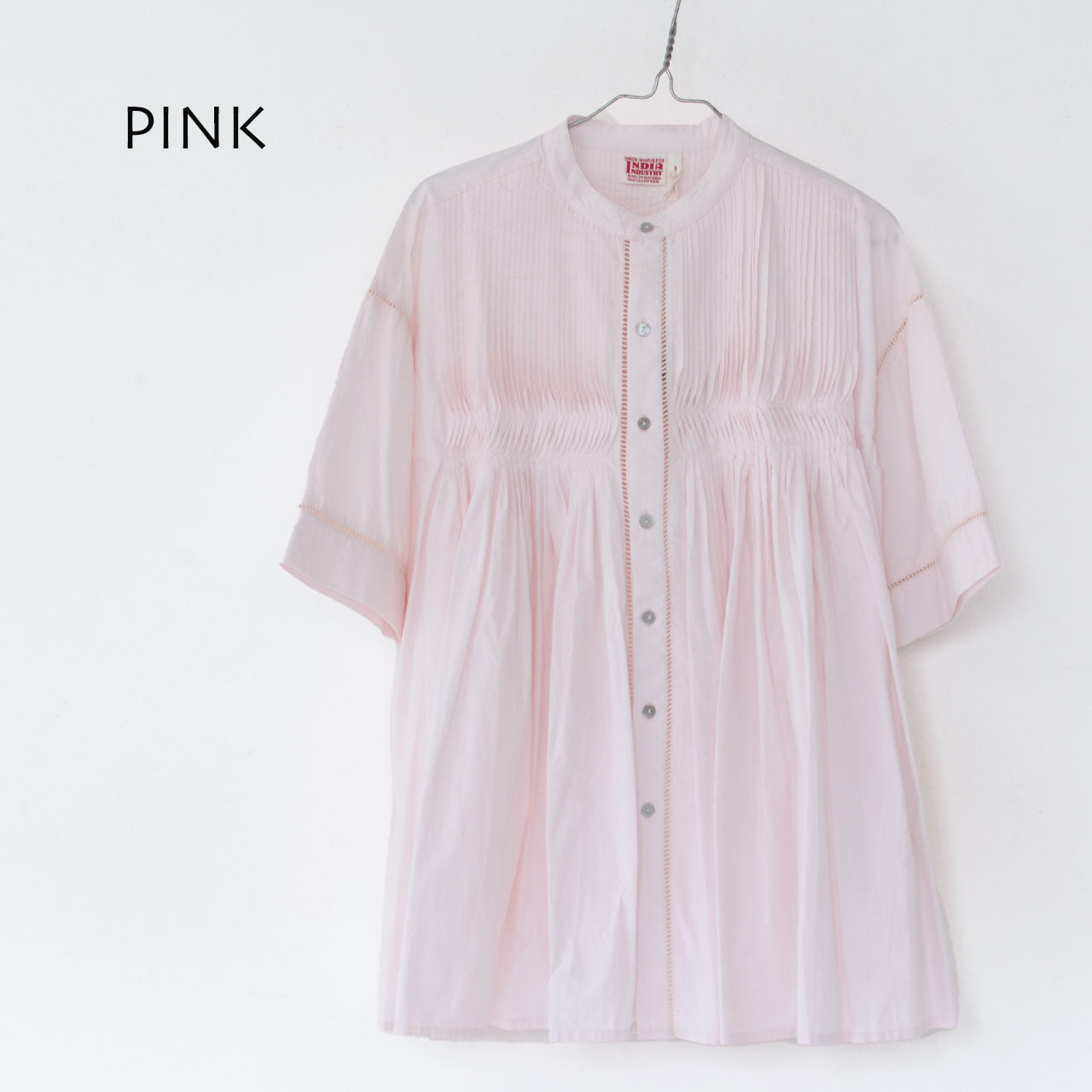 INDIA INDUSTRY [インディアインダストリー] W PIN TUCK SHIRT [ND-B0114POP] ピンタックシャツ [2024SS]