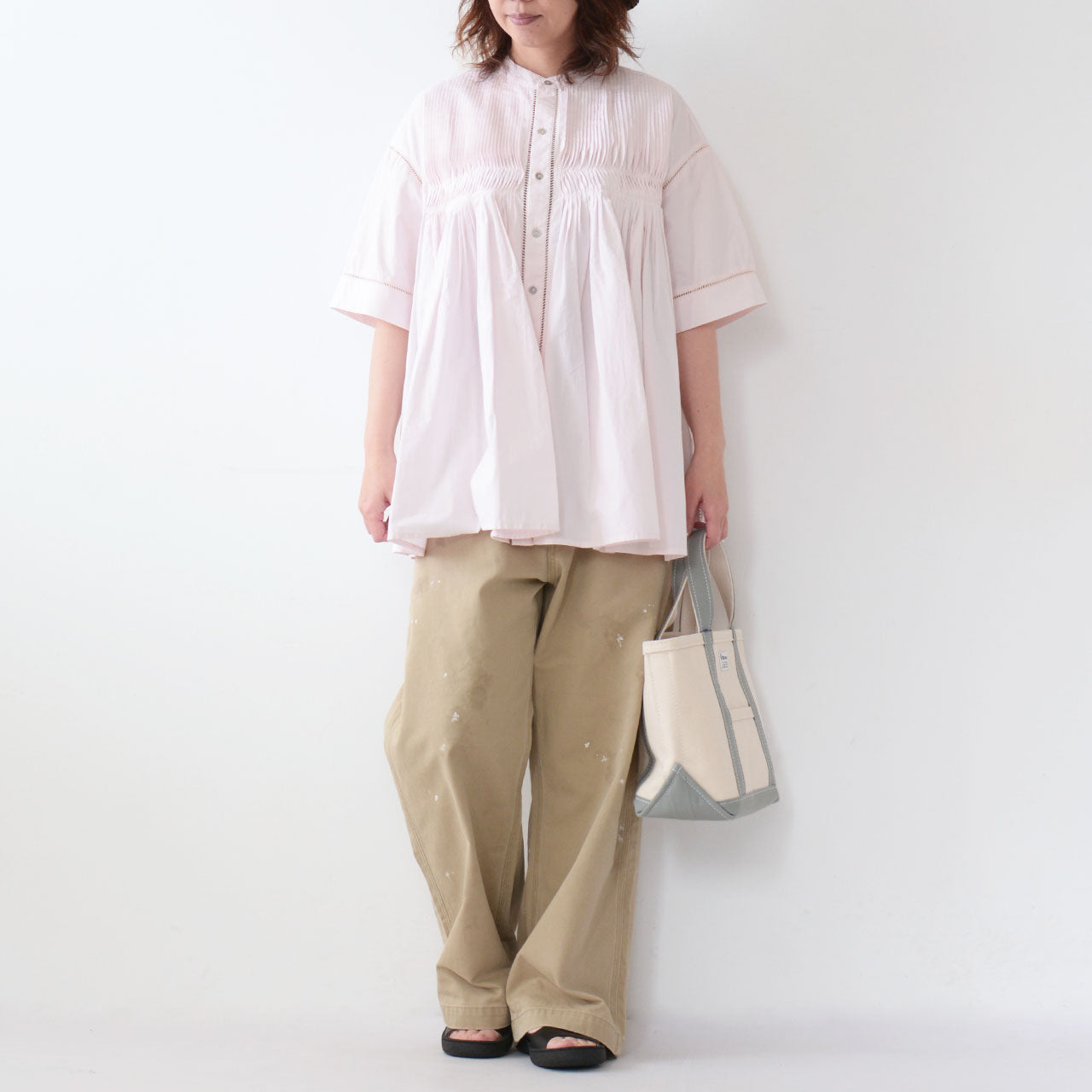 INDIA INDUSTRY [インディアインダストリー] W PIN TUCK SHIRT [ND-B0114POP] ピンタックシャツ [2024SS]