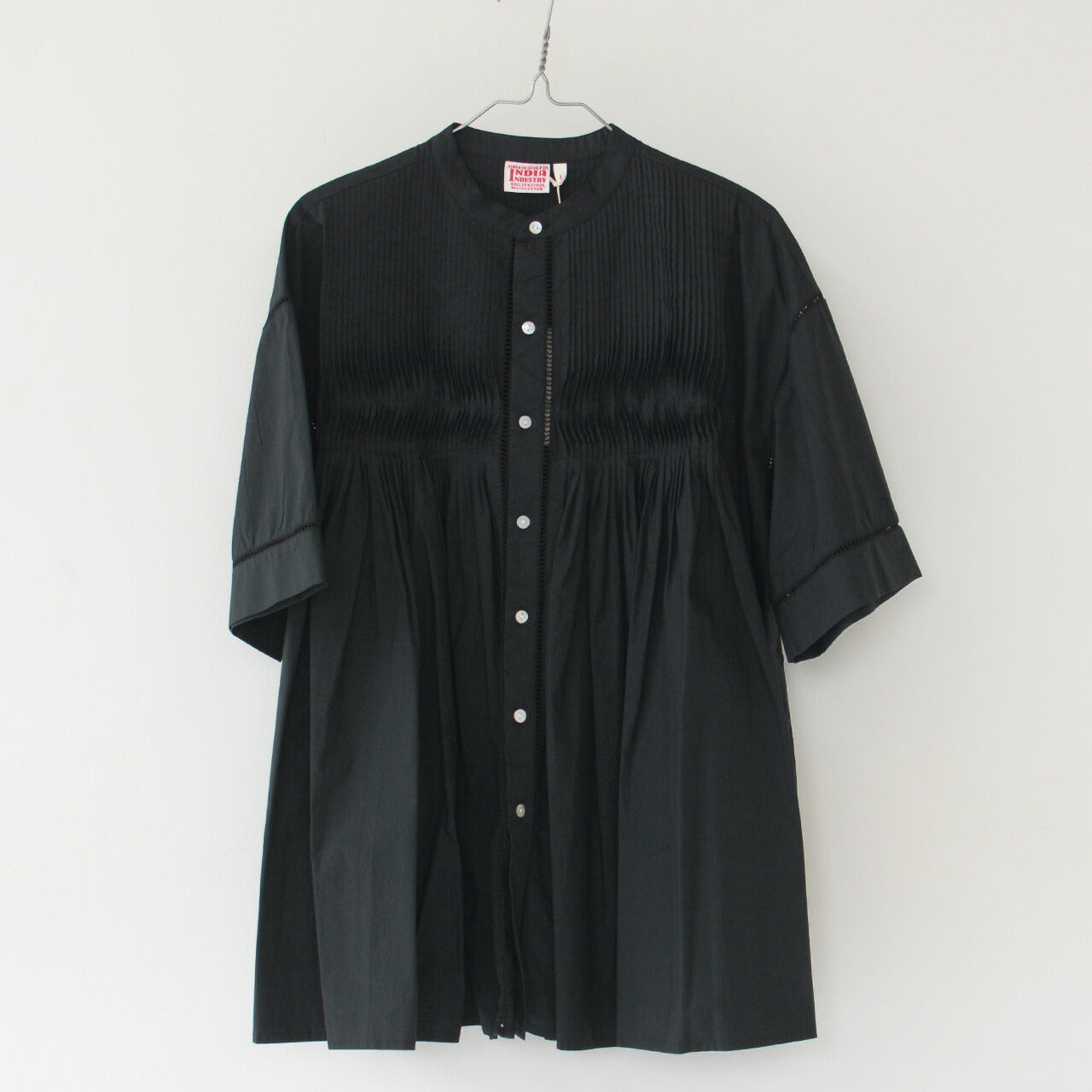 INDIA INDUSTRY [インディアインダストリー] Baran PIN TUCK SHIRT [ND-B0387POP] Bran ピンタックシャツ [2025SS]