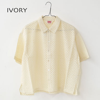 INDIA INDUSTRY [インディアインダストリー]  SHORT SLEEVE SHIRT-Cambay- [ND-B0376AJL] ショートスリーブシャツ・フラワーレース 半袖シャツ・総レース・レースシャツ・LADY'S [2026SS]