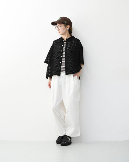 INDIA INDUSTRY [インディアインダストリー]  SHORT SLEEVE SHIRT-Cambay- [ND-B0376AJL] ショートスリーブシャツ・フラワーレース 半袖シャツ・総レース・レースシャツ・LADY'S [2026SS]