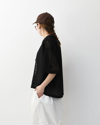 INDIA INDUSTRY [インディアインダストリー]  SHORT SLEEVE SHIRT-Cambay- [ND-B0376AJL] ショートスリーブシャツ・フラワーレース 半袖シャツ・総レース・レースシャツ・LADY'S [2026SS]