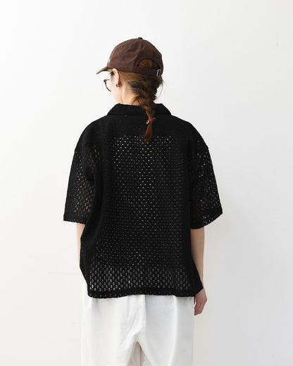 INDIA INDUSTRY [インディアインダストリー]  SHORT SLEEVE SHIRT-Cambay- [ND-B0376AJL] ショートスリーブシャツ・フラワーレース 半袖シャツ・総レース・レースシャツ・LADY'S [2026SS]