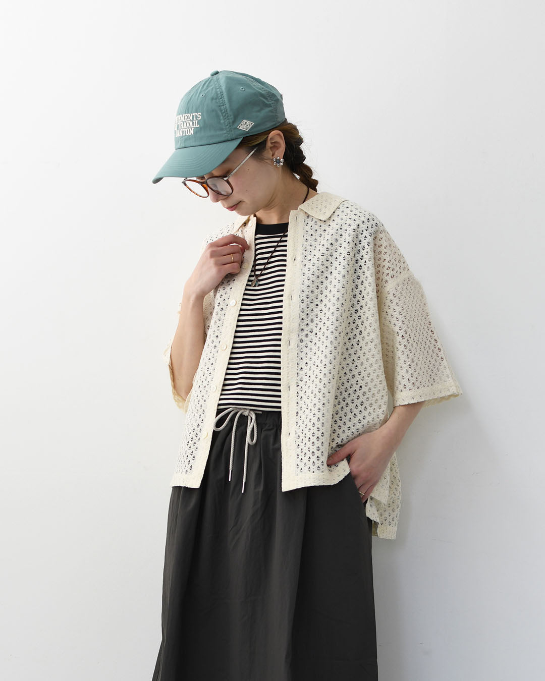 INDIA INDUSTRY [インディアインダストリー]  SHORT SLEEVE SHIRT-Cambay- [ND-B0376AJL] ショートスリーブシャツ・フラワーレース 半袖シャツ・総レース・レースシャツ・LADY'S [2026SS]