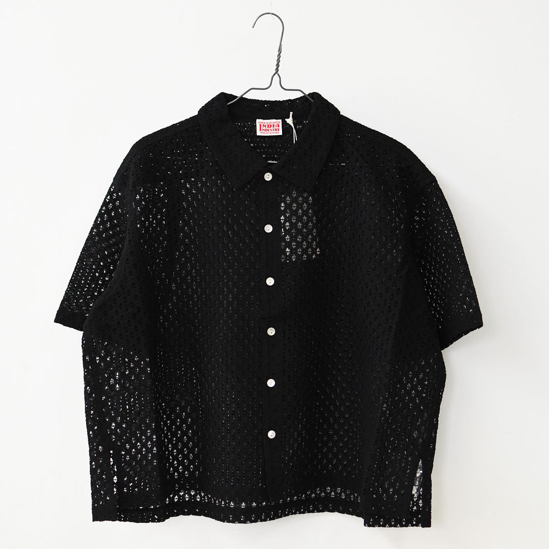 インディアインダストリー INDIA INDUSTRY 半袖 シャツ 1 黒 INDIA INDUSTRY [インディアインダストリー] SHORT SLEEVE SHIRT