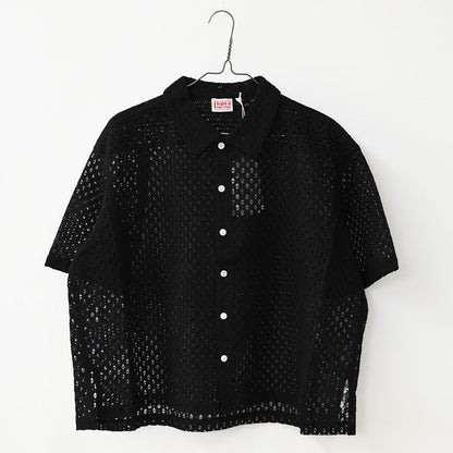 INDIA INDUSTRY [インディアインダストリー]  SHORT SLEEVE SHIRT-Cambay- [ND-B0376AJL] ショートスリーブシャツ・フラワーレース 半袖シャツ・総レース・レースシャツ・LADY'S [2026SS]
