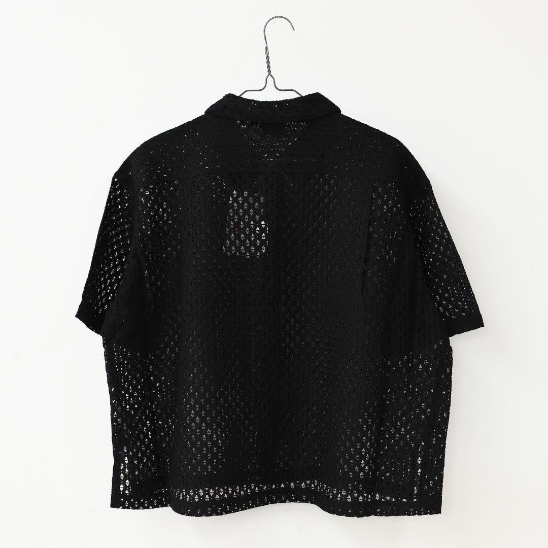 INDIA INDUSTRY [インディアインダストリー]  SHORT SLEEVE SHIRT-Cambay- [ND-B0376AJL] ショートスリーブシャツ・フラワーレース 半袖シャツ・総レース・レースシャツ・LADY'S [2026SS]