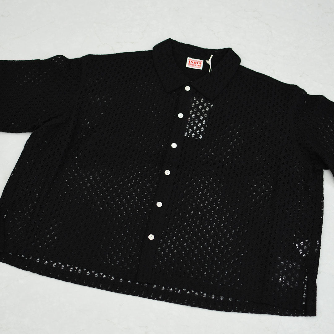 INDIA INDUSTRY [インディアインダストリー]  SHORT SLEEVE SHIRT-Cambay- [ND-B0376AJL] ショートスリーブシャツ・フラワーレース 半袖シャツ・総レース・レースシャツ・LADY'S [2026SS]