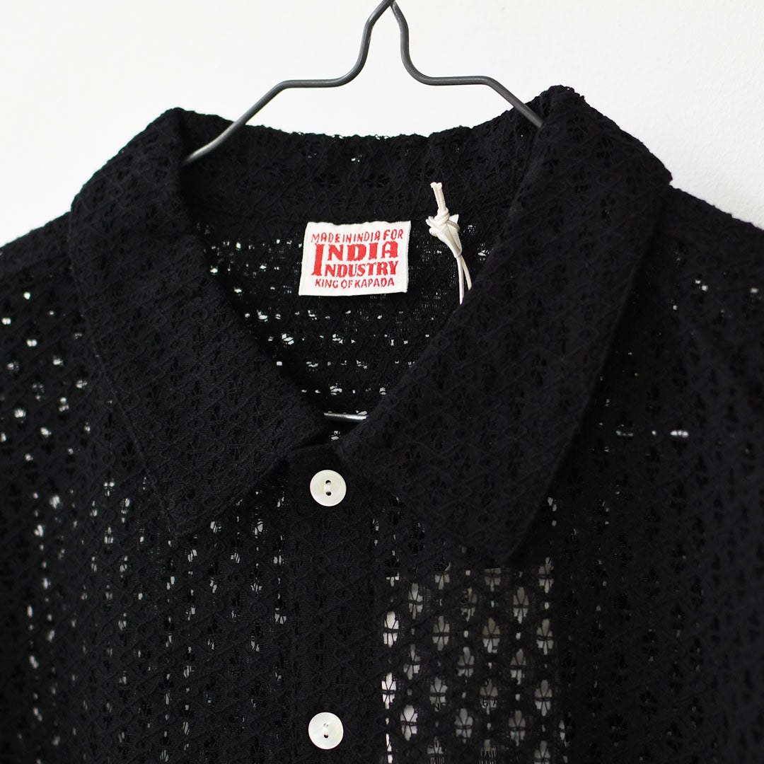 インディアインダストリー INDIA INDUSTRY 半袖 シャツ 1 黒 INDIA INDUSTRY [インディアインダストリー] SHORT SLEEVE SHIRT