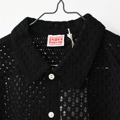 INDIA INDUSTRY [インディアインダストリー]  SHORT SLEEVE SHIRT-Cambay- [ND-B0376AJL] ショートスリーブシャツ・フラワーレース 半袖シャツ・総レース・レースシャツ・LADY'S [2026SS]