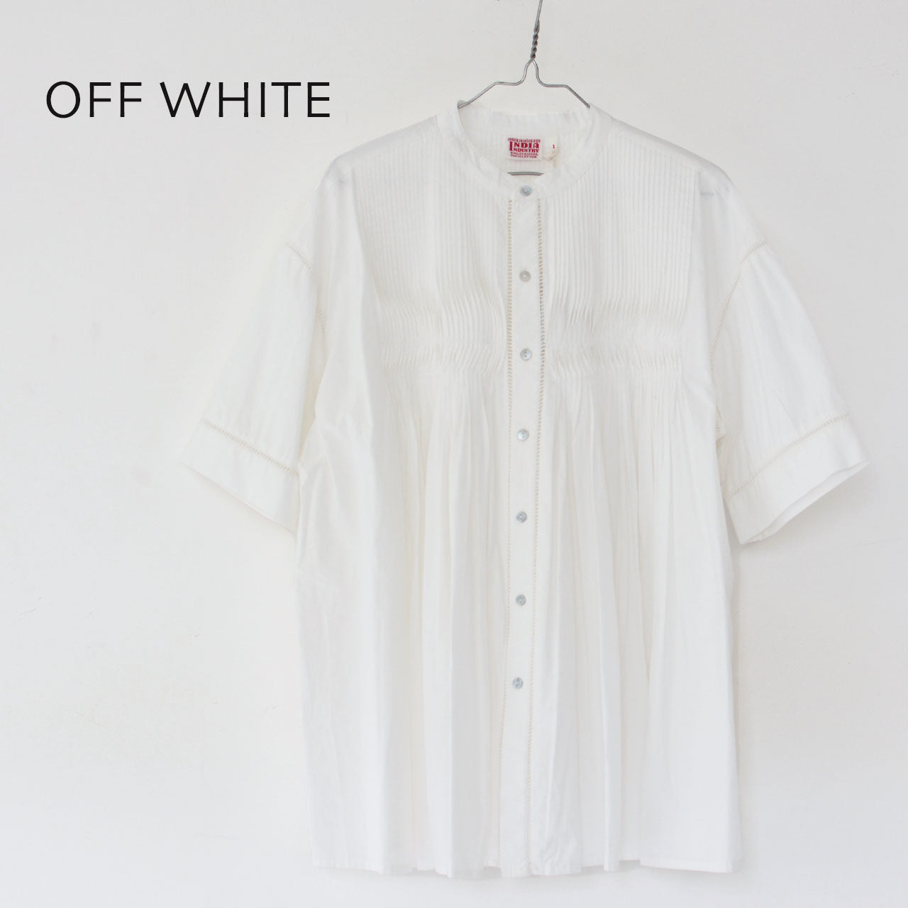 INDIA INDUSTRY [インディアインダストリー] Baran PIN TUCK SHIRT [ND-B0387POP] Bran ピンタックシャツ [2025SS]