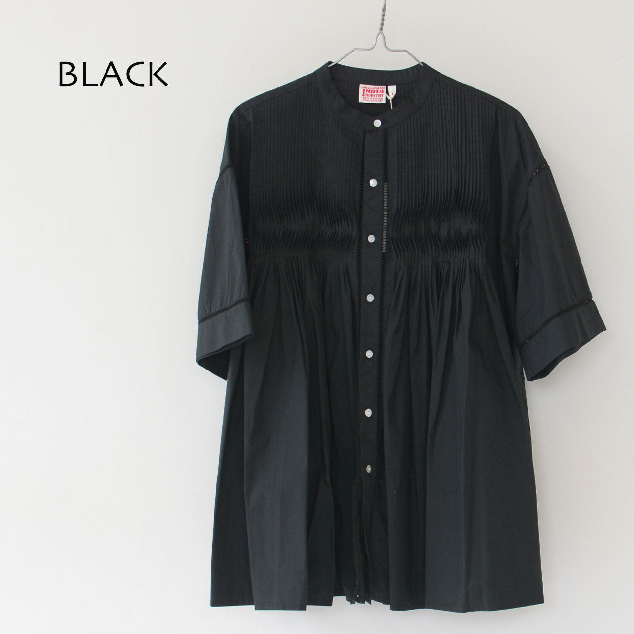 INDIA INDUSTRY [インディアインダストリー] Baran PIN TUCK SHIRT [ND-B0387POP] Bran ピンタックシャツ [2025SS]