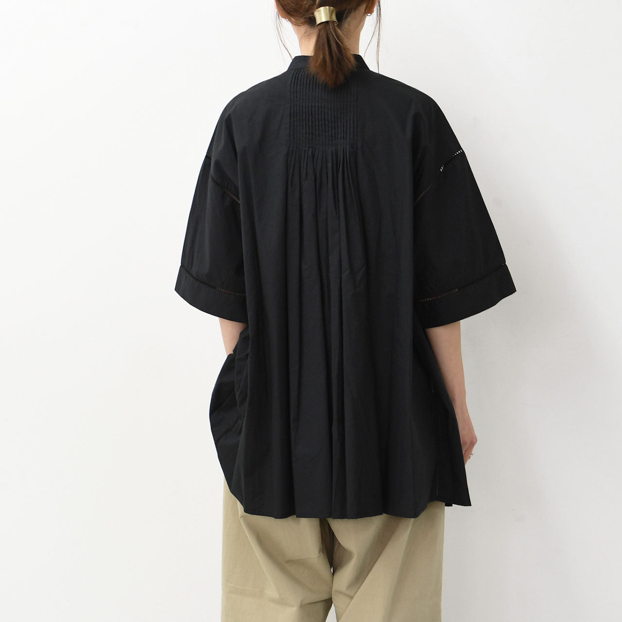 INDIA INDUSTRY [インディアインダストリー] Baran PIN TUCK SHIRT [ND-B0387POP] Bran ピンタックシャツ [2025SS]