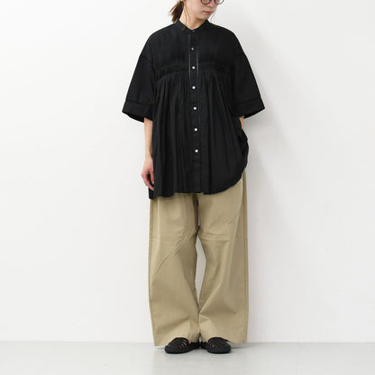 INDIA INDUSTRY [インディアインダストリー] Baran PIN TUCK SHIRT [ND-B0387POP] Bran ピンタックシャツ [2025SS]