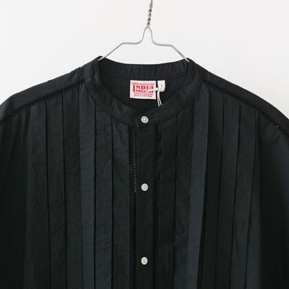 INDIA INDUSTRY [インディアインダストリー] Agra PIN TUCK SHIRT DRESS [ND-G0105POP] Agra ピンタックシャツドレス [2025SS]