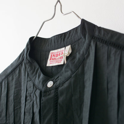 INDIA INDUSTRY [インディアインダストリー] Agra PIN TUCK SHIRT DRESS [ND-G0105POP] Agra ピンタックシャツドレス [2025SS]