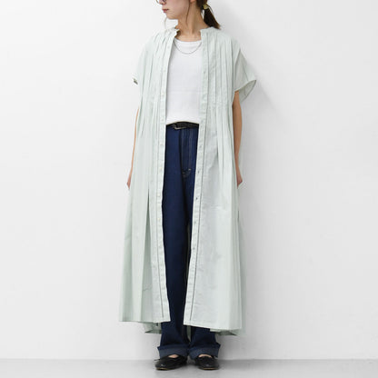 INDIA INDUSTRY [インディアインダストリー] Agra PIN TUCK SHIRT DRESS [ND-G0105POP] Agra ピンタックシャツドレス [2025SS]