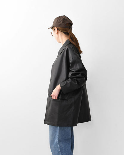 meltum [メルタム] SYNTHETIC LEATHER HALF COAT [MTM-JK-0364-26] シンセティックレザーハーフコート・アクションプリーツ袖・速乾性・軽量・ポリエステル製・MEN'S / LADY'S [2026SS]