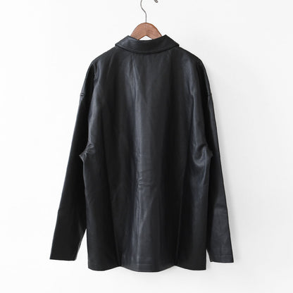 meltum [メルタム] SYNTHETIC LEATHER HALF COAT [MTM-JK-0364-26] シンセティックレザーハーフコート・アクションプリーツ袖・速乾性・軽量・ポリエステル製・MEN'S / LADY'S [2026SS]