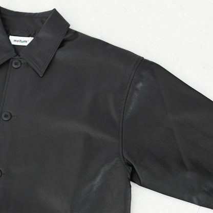 meltum [メルタム] SYNTHETIC LEATHER HALF COAT [MTM-JK-0364-26] シンセティックレザーハーフコート・アクションプリーツ袖・速乾性・軽量・ポリエステル製・MEN'S / LADY'S [2026SS]