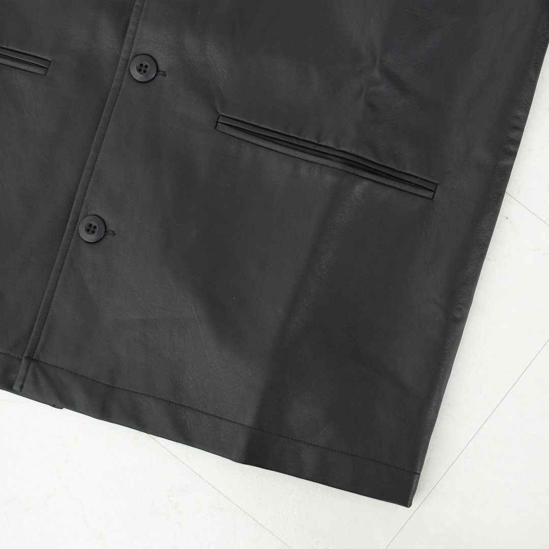 meltum [メルタム] SYNTHETIC LEATHER HALF COAT [MTM-JK-0364-26] シンセティックレザーハーフコート・アクションプリーツ袖・速乾性・軽量・ポリエステル製・MEN'S / LADY'S [2026SS]