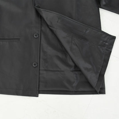 meltum [メルタム] SYNTHETIC LEATHER HALF COAT [MTM-JK-0364-26] シンセティックレザーハーフコート・アクションプリーツ袖・速乾性・軽量・ポリエステル製・MEN'S / LADY'S [2026SS]