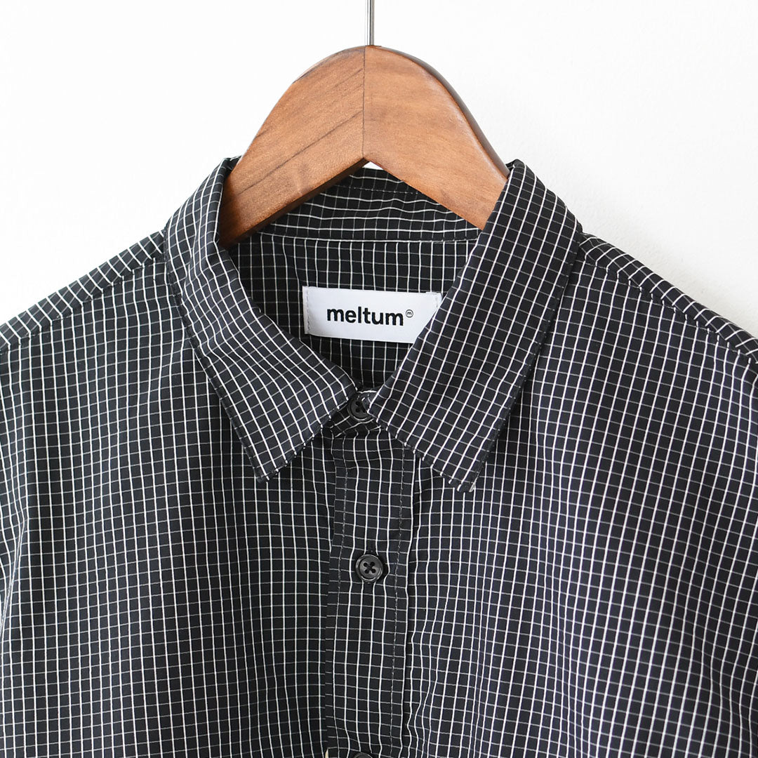 meltum [メルタム] GRAPH CHECK TECH SHIRTS L/S [MTM-SH-0365-26] グラフチェックテックシャツ・アクションプリーツ袖・速乾性・軽量・ポリエステル製・MEN'S / LADY'S [2026SS]
