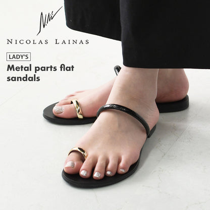 NICOLAS LAINAS [ニコラス ライナス] メタルパーツフラットサンダル [913L-T]  [2025SS]