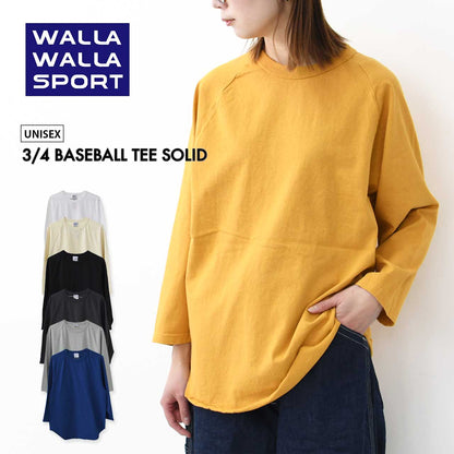 WALLA WALLA SPORT [ワラワラスポーツ] 3/4 BASEBALL TEE SOLID [A0778925] 3/4 ベースボールTシャツ 無地 [2025SS]