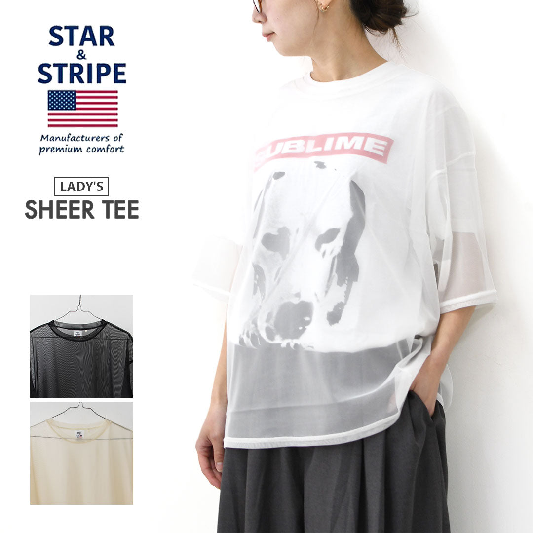STAR&STRIPE [スターアンドストライプ] SHEER TEE [SSMD-090] シアーTシャツ・シアー・透け感・重ね着・レイヤード・半袖・ショートスリーブ・LADY'S [2026SS]