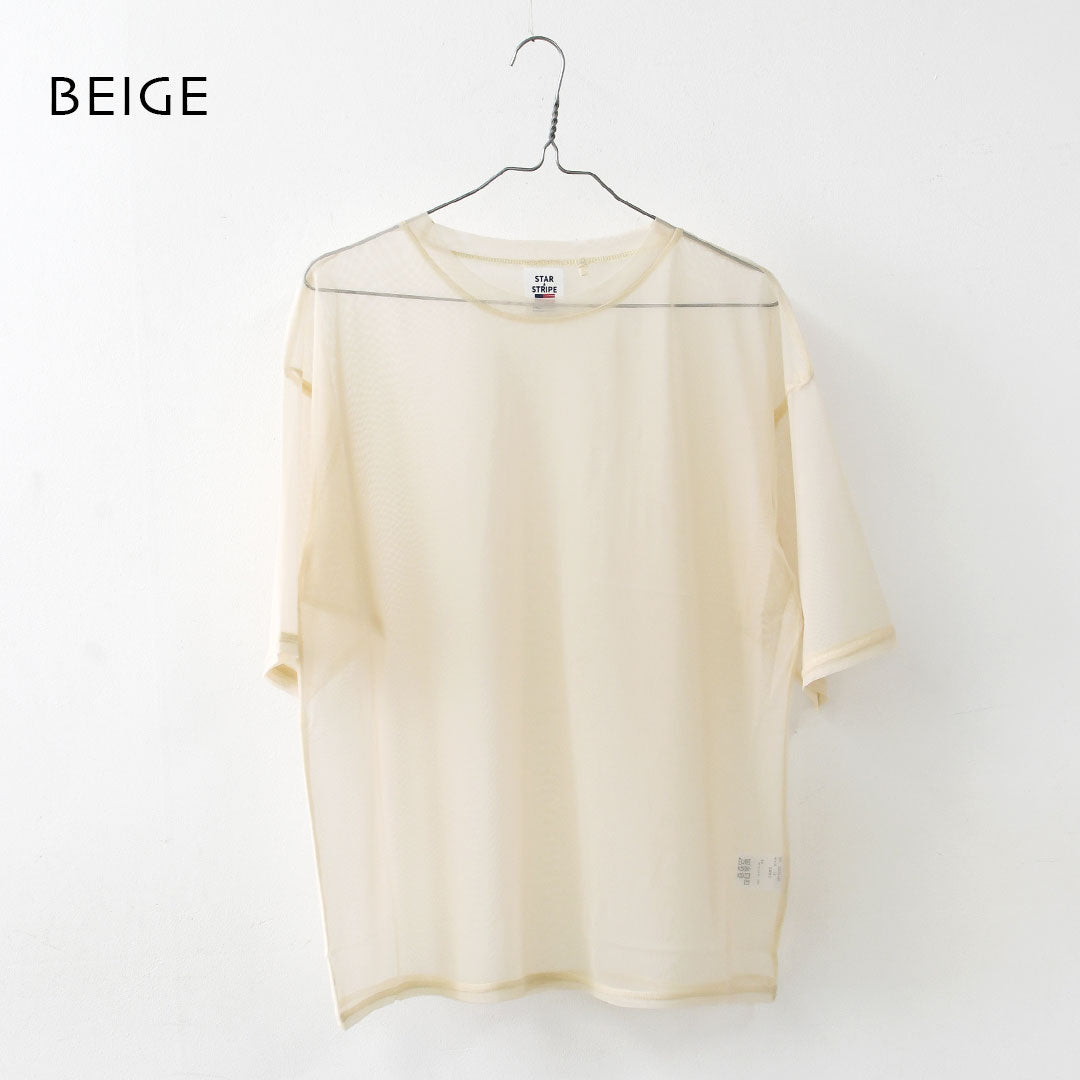 STAR&STRIPE [スターアンドストライプ] SHEER TEE [SSMD-090] シアーTシャツ・シアー・透け感・重ね着・レイヤード・半袖・ショートスリーブ・LADY'S [2026SS]
