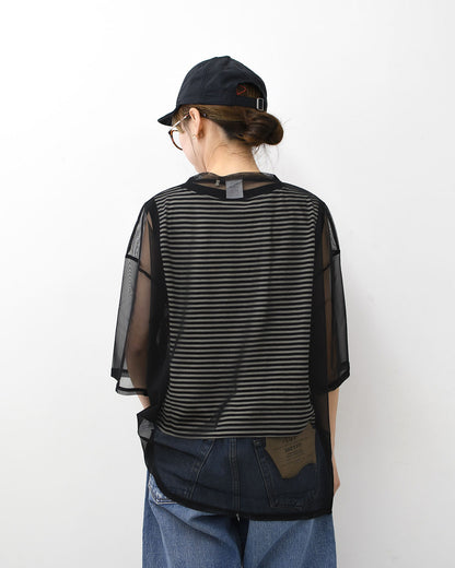 STAR&STRIPE [スターアンドストライプ] SHEER TEE [SSMD-090] シアーTシャツ・シアー・透け感・重ね着・レイヤード・半袖・ショートスリーブ・LADY'S [2026SS]