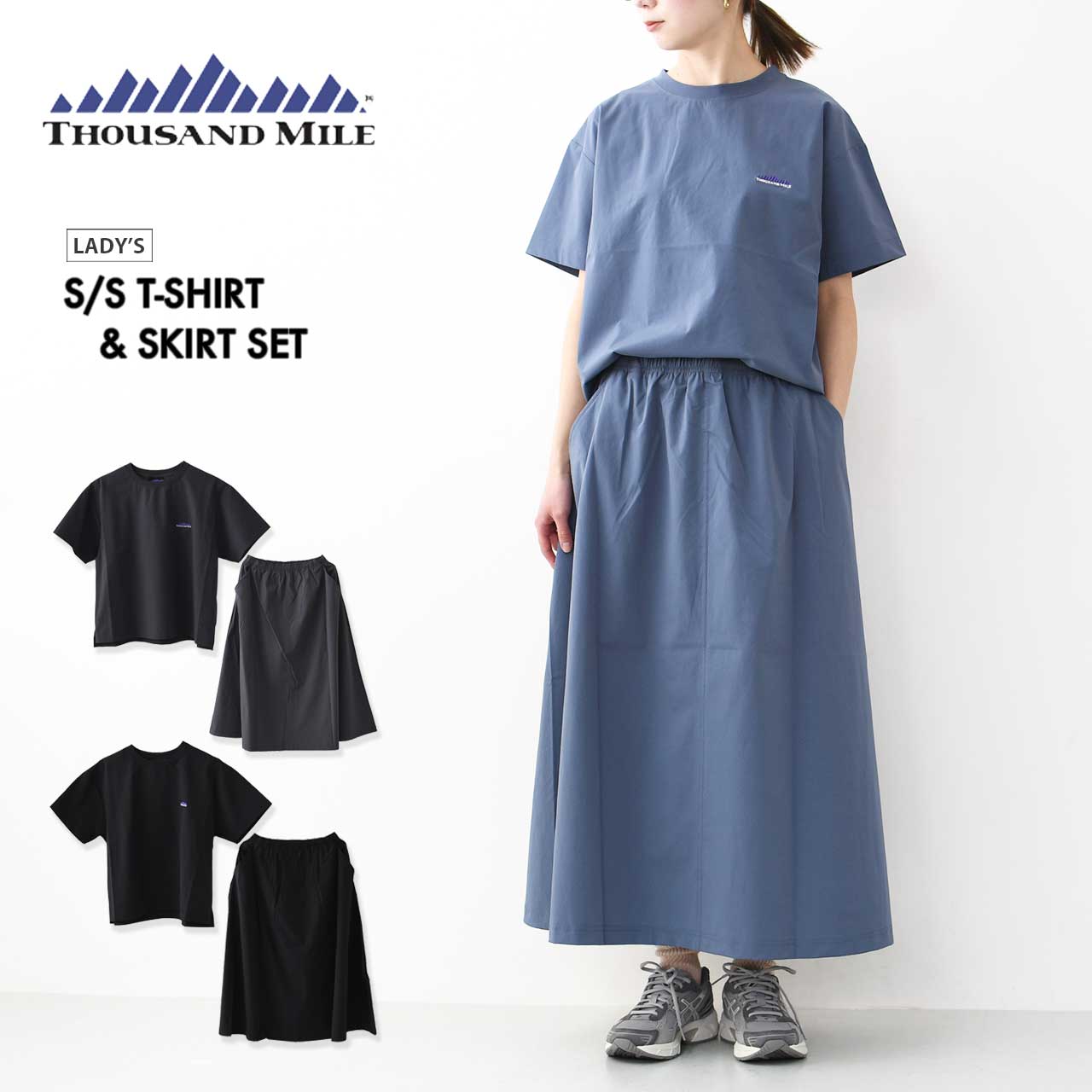 THOUSAND MILE [サウザンドマイル] S/S T-SHIRT & SKIRT SET [TM251NP00032] ショートスリーブTシャツ&スカートセット [2025SS]