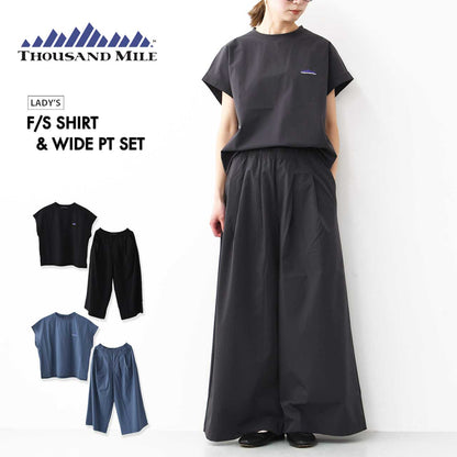 THOUSAND MILE [サウザンドマイル] F/S SHIRT & WIDE PT SET [TM251NP00042] フレンチスリーブシャツ&ワイドパンツセット [2025SS]