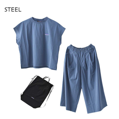 THOUSAND MILE [サウザンドマイル] F/S SHIRT & WIDE PT SET [TM251NP00042] フレンチスリーブシャツ&ワイドパンツセット [2025SS]