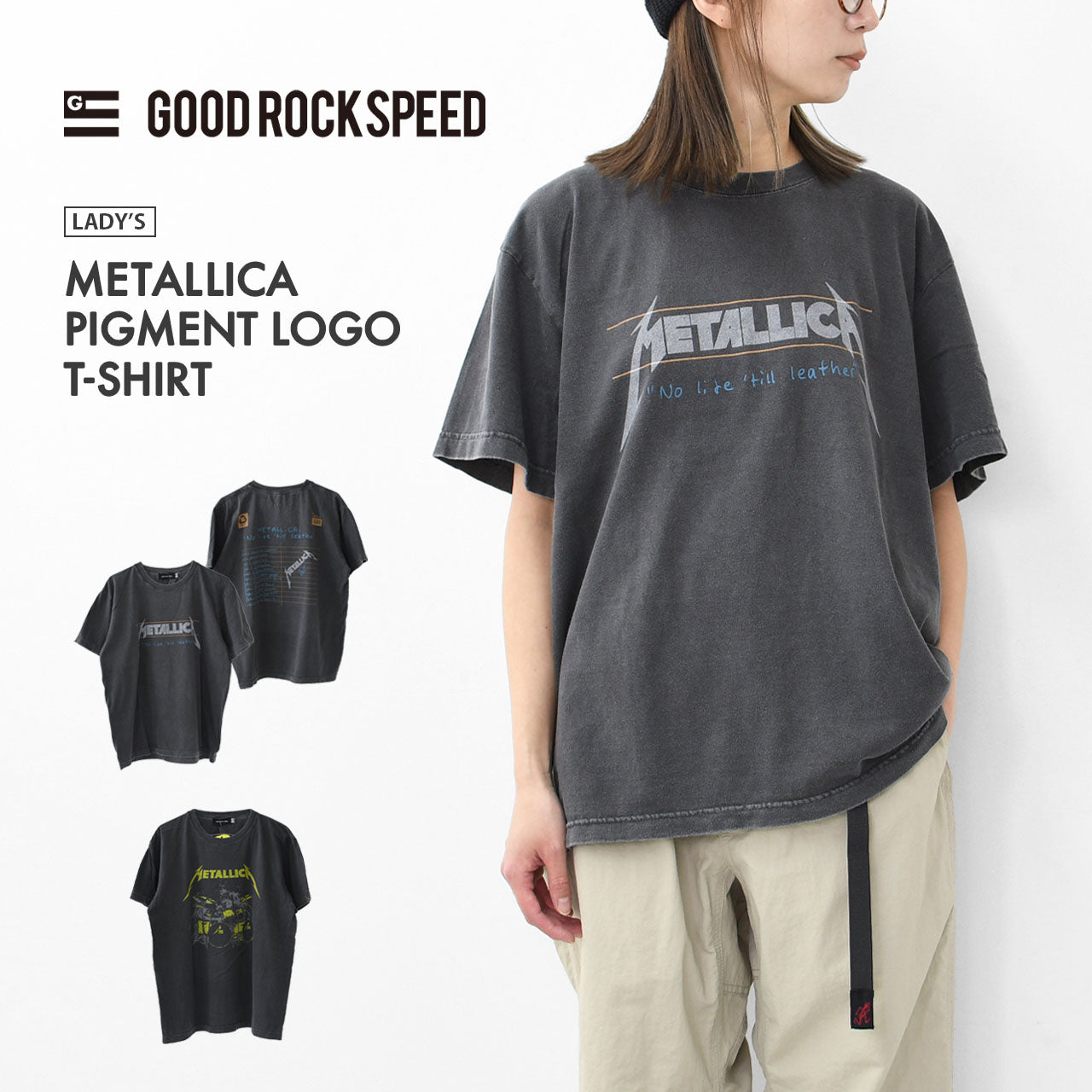 GOOD ROCK SPEED [グッドロックスピード] METALLICA PIGMENT LOGO T-SHIRT [25MET002W / 25MET101W] メタリカ ピグメント ロゴ Tシャツ [2025SS]