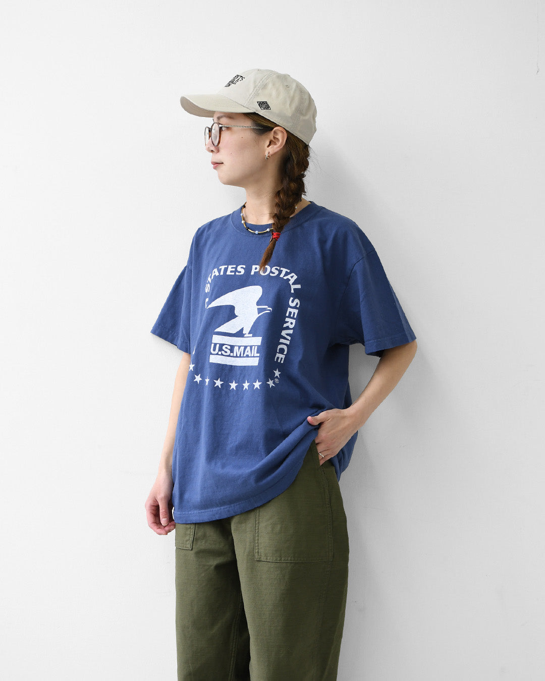 GOOD.R.SPEED [グッドロックスピード] USPS Eagle Logo T-Shirt [260USP009W] USPSイーグルロゴプリントTシャツ・半袖Tシャツ・シンプルTシャツ・カンパニーロゴ・アメカジ・ヴィンテージ・ロゴTシャツ・プリントTシャツ LADY'S [2026SS]