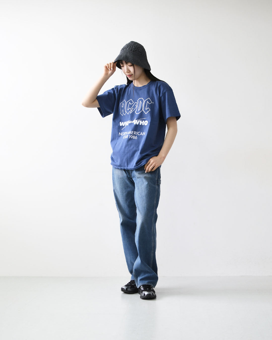 GOOD ROCK SPEED [グッドロックスピード] AC/DC GLITTER PRINT T-SHIRT  [26ACD001W] AC/DC グリッタープリントTシャツ・ 綿TEE・半袖・ショートスリーブ・プリントTEE・クルーネック・LADY'S [2026SS]