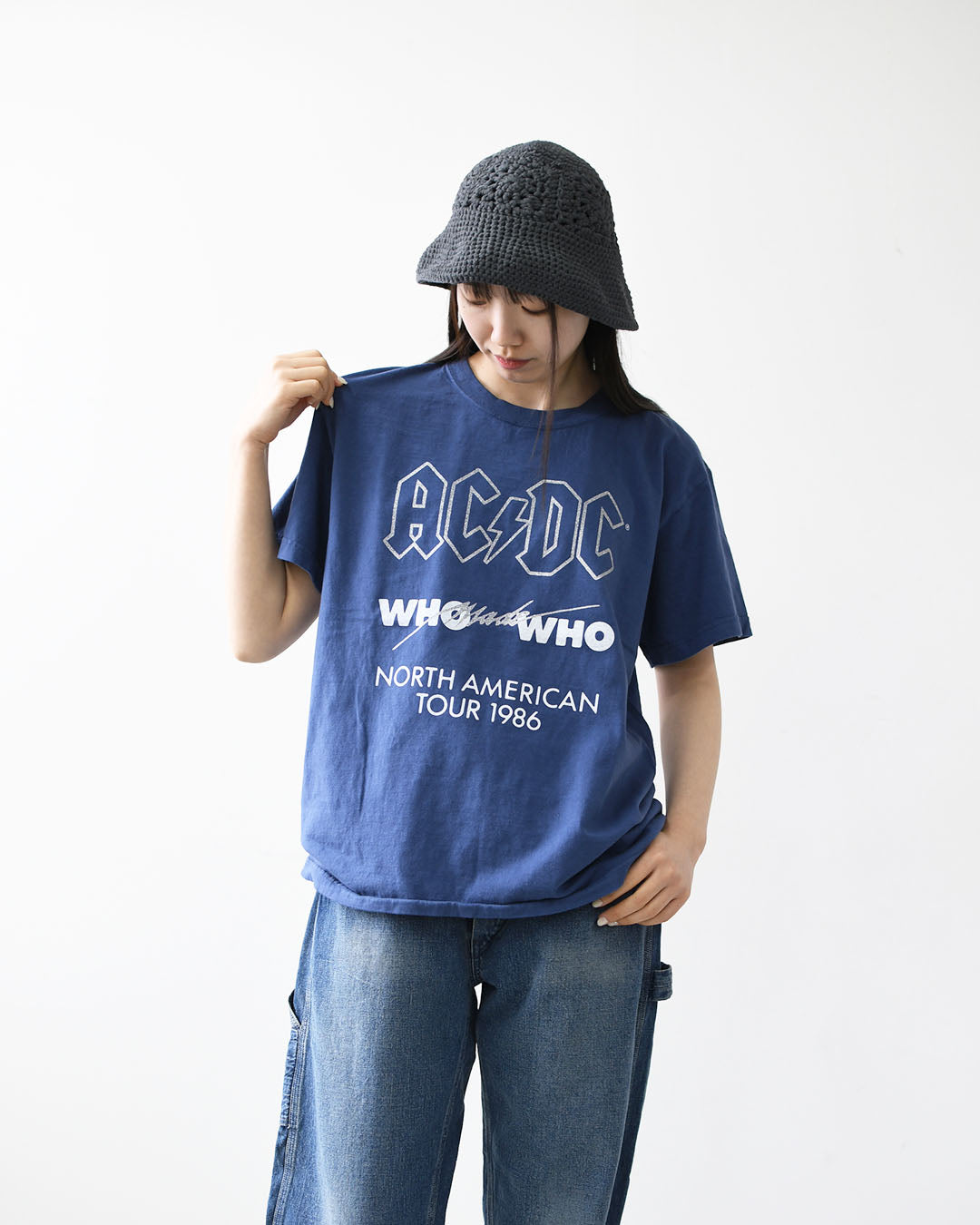 GOOD ROCK SPEED [グッドロックスピード] AC/DC GLITTER PRINT T-SHIRT  [26ACD001W] AC/DC グリッタープリントTシャツ・ 綿TEE・半袖・ショートスリーブ・プリントTEE・クルーネック・LADY'S [2026SS]