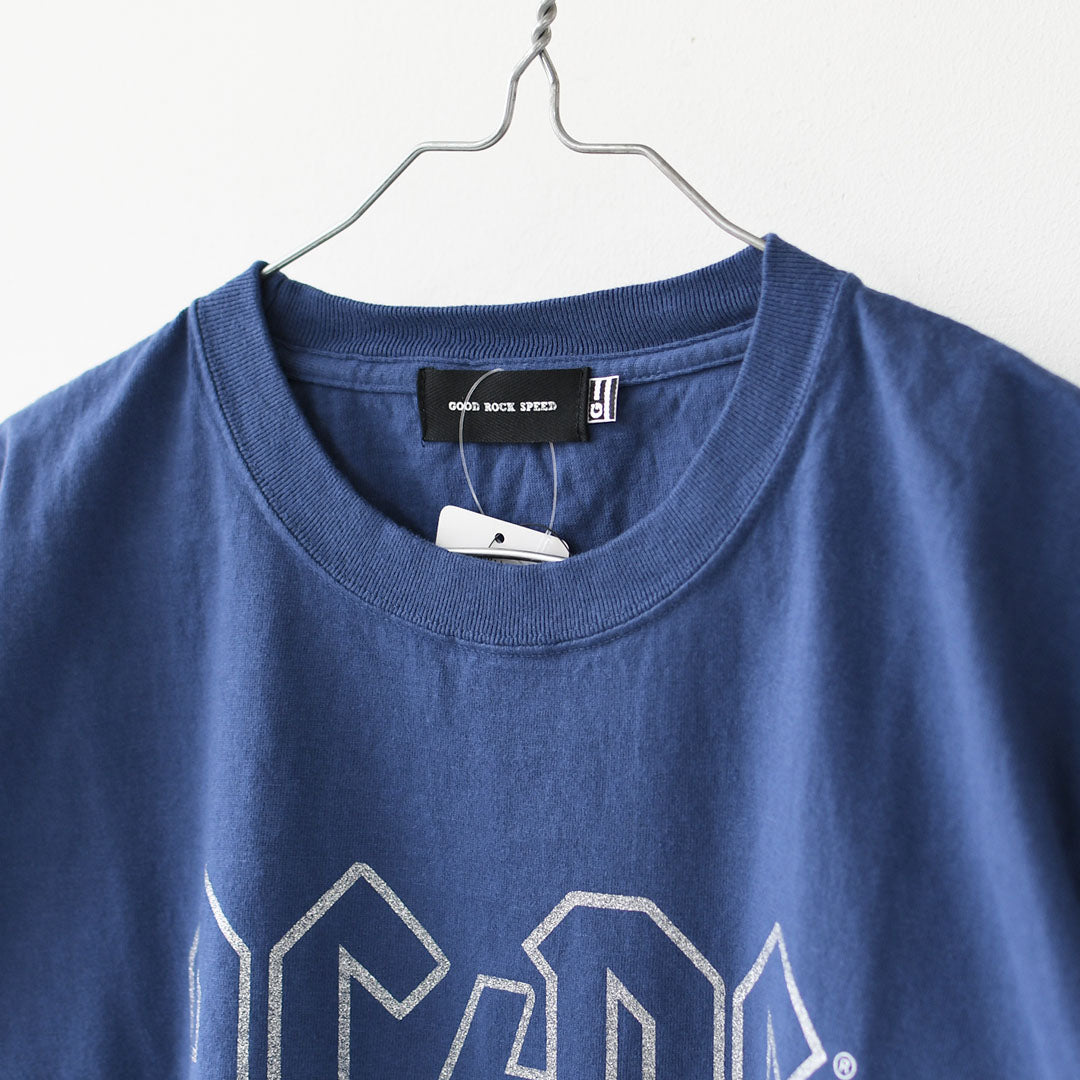 GOOD ROCK SPEED [グッドロックスピード] AC/DC GLITTER PRINT T-SHIRT  [26ACD001W] AC/DC グリッタープリントTシャツ・ 綿TEE・半袖・ショートスリーブ・プリントTEE・クルーネック・LADY'S [2026SS]