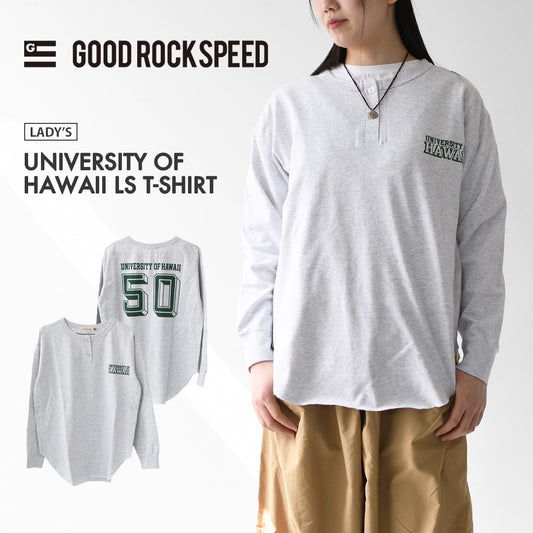 GOOD ROCK SPEED [グッドロックスピード] UNIVERSITY OF HAWAII LS T-SHIRT  [26HWI001W] ユニバーシティーオブハワイ ロングスリーブ Tシャツ・LADY'S [2026SS]