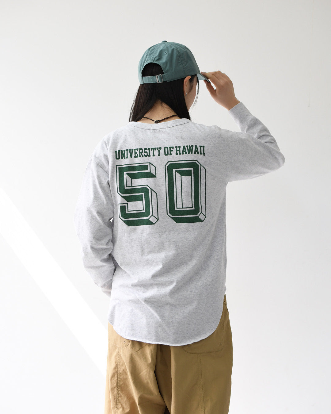 GOOD ROCK SPEED [グッドロックスピード] UNIVERSITY OF HAWAII LS T-SHIRT  [26HWI001W] ユニバーシティーオブハワイ ロングスリーブ Tシャツ・ 綿TEE・長袖・ロゴTEE・ナンバーT・LADY'S [2026SS]