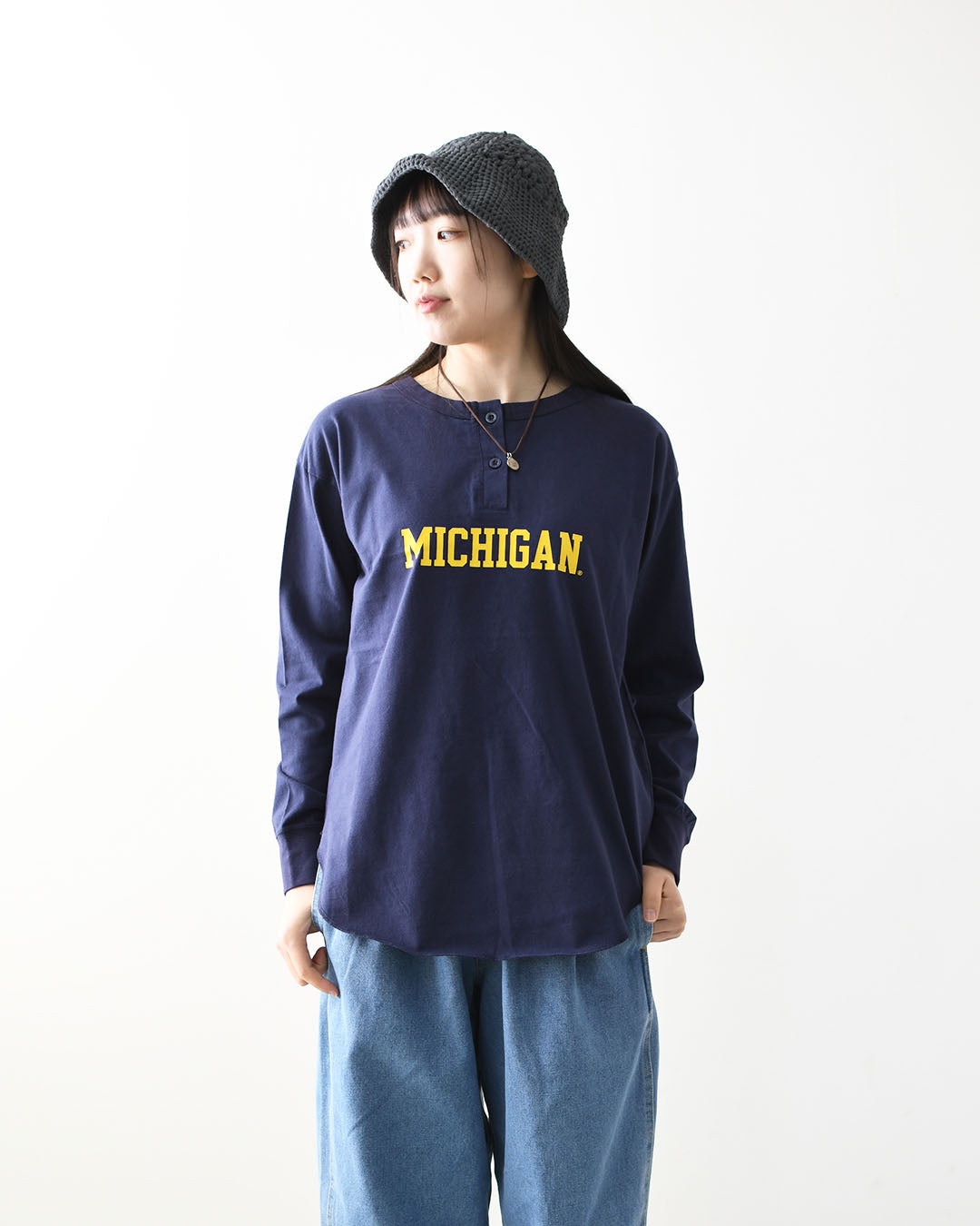 GOOD ROCK SPEED [グッドロックスピード] University of Michigan LS T-SHIRT [26MCG001W] ユニバーシティオブロングスリーブTシャツ・LADY'S [2026SS]