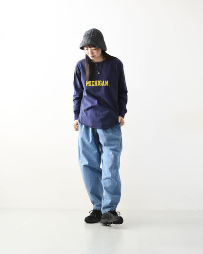 GOOD ROCK SPEED [グッドロックスピード] University of Michigan LS T-SHIRT [26MCG001W] ユニバーシティオフミシガン ロングスリーブTシャツ・ 綿TEE・長袖・ロングスリーブ・プリントTEE・カレッジT・ヘンリーネック・LADY'S [2026SS]