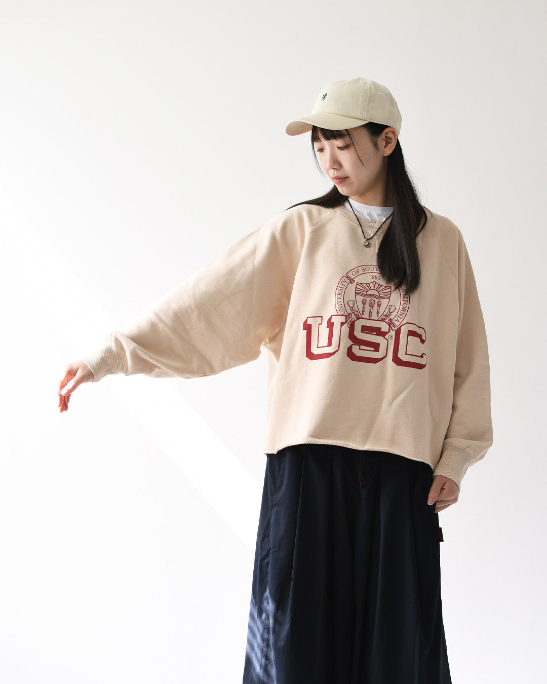 GOOD ROCK SPEED [グッドロックスピード] University of Southern California Raglan Sleeve Logo Sweatshirt [26USC001W] ラグランスリーブ・ロゴスウェット・コットン・LADY'S [2026SS]