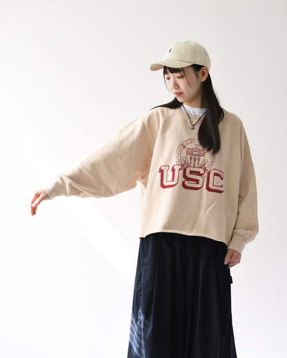 GOOD ROCK SPEED [グッドロックスピード] University of Southern California Raglan Sleeve Logo Sweatshirt [26USC001W] ラグランスリーブ・ロゴスウェット・コットン・LADY'S [2026SS]