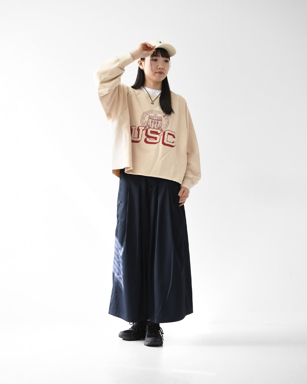 GOOD ROCK SPEED [グッドロックスピード] University of Southern California Raglan Sleeve Logo Sweatshirt [26USC001W] ラグランスリーブ・ロゴスウェット・コットン・LADY'S [2026SS]