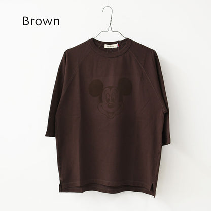 GOOD ROCK SPEED [グッドロックスピード] Flocked Raglan 3/4 Sleeve T-Shirt -Disney- [FDS205W] フロッキーラグラン 3/4 スリーブTシャツ・ 綿TEE・3/4スリーブ・クルーネック・プリントT・LADY'S [2026AW]